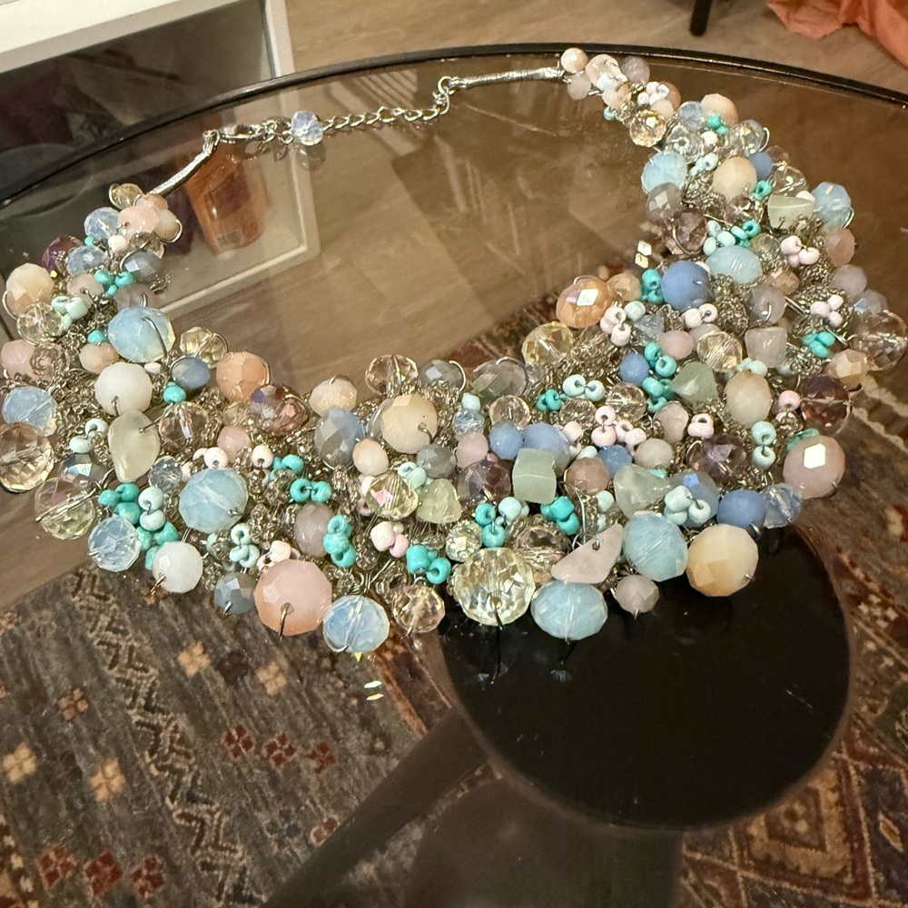 Aldo Elegant Pastel Multicolor Statement Necklace